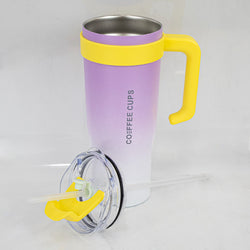 Insulated Stainless Steel Tumbler with Handle & Straw - B12