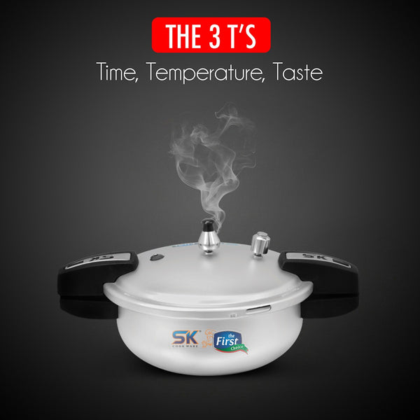 7 Liter 2-in-1 Anodized Zircon Wok Pressure Cooker with Free Glass Lid