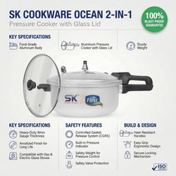 Ocean 2 in 1 Pressure Cooker with Free Glass Lid (Baigona Cooker)