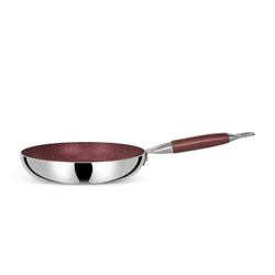Mirror Polish Aluminum Steno Frying Pan inside Marble Coat