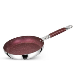 Mirror Polish Aluminum Steno Frying Pan inside Marble Coat