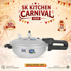 4 Liter Emerald 2-in-1 Aluminum Pressure Cooker & Karahi/Wok