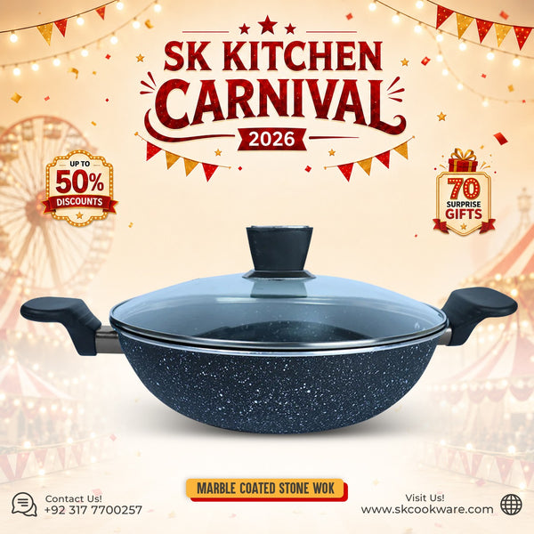 Non Stick Marble Coated Stone Wok