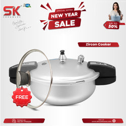 7 Liter 2-in-1 Anodized Zircon Wok Pressure Cooker with Free Glass Lid