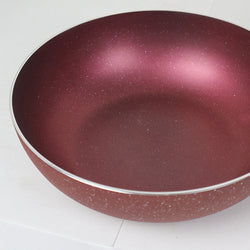 26cm Marble Deep Fry Pan without Lid - Red
