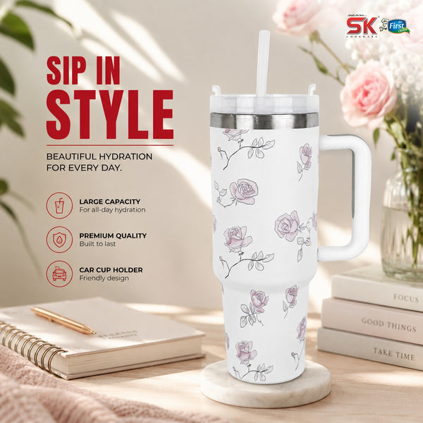 main Thumbnail Insulated Stainless Steel Tumbler with Handle & Straw 7B16 Sk Cookware