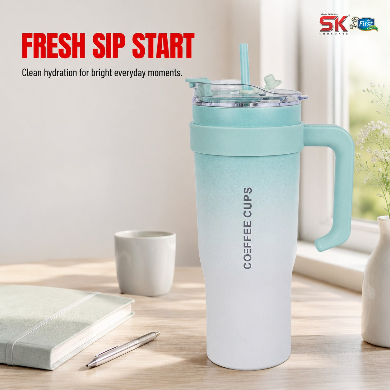 main thumbnail Insulated Stainless Steel Tumbler with Handle & Straw  B17 Sk Cookware