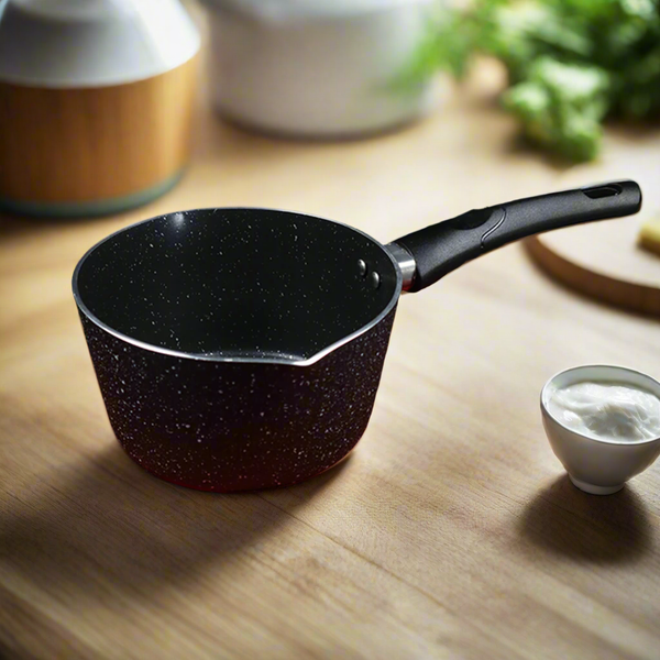 Marble Coated Milk Pan - Black