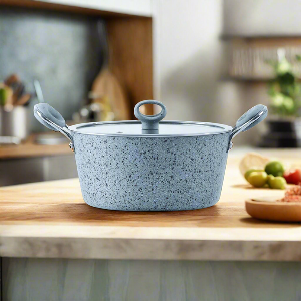 Non Stick Marble Coated Signature Casserole (Daigchi/Baigona) - Grey