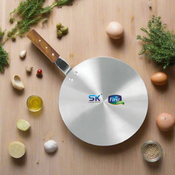 Aluminum Metal Finish Tawa/Griddle/Paratha Pan with Strong Wooden Handle