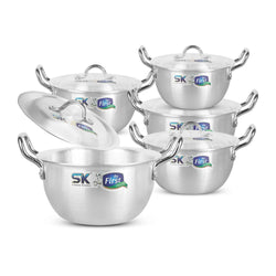 10 Pieces Aluminum Heavy Gauged Metal Finish Casserole Tempo Set 2/6 - Skcookware
