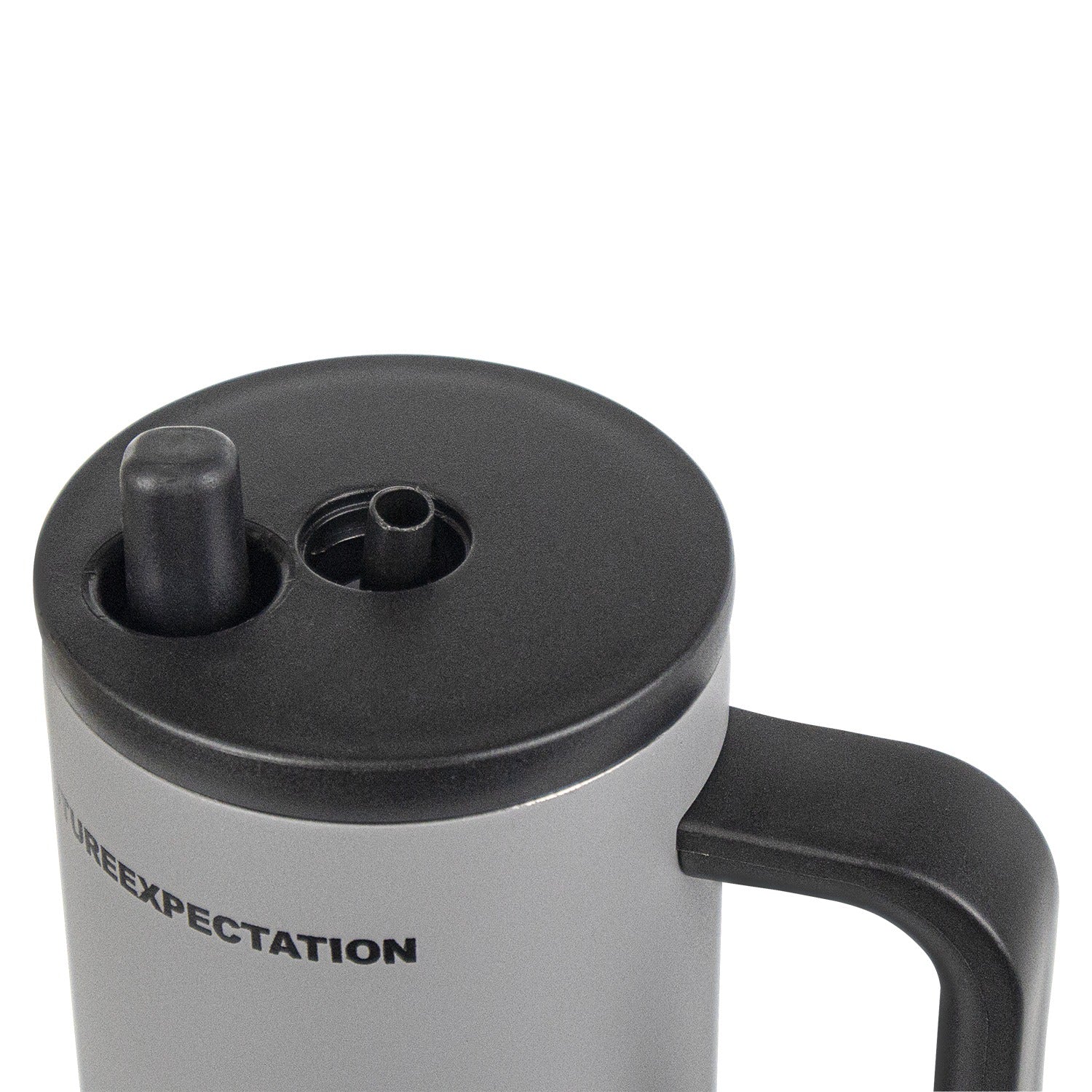 top view Insulated Stainless Steel Tumbler with Handle & Straw B19 Sk Cookware