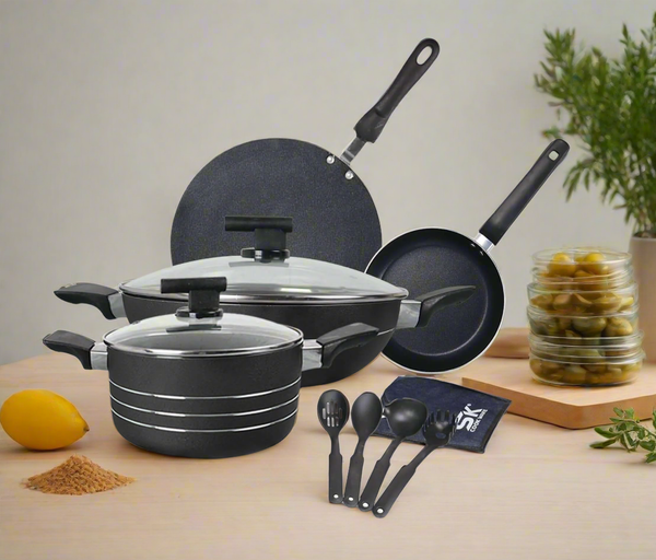 11 Pieces Unbeatable Non Stick Gift Set - Black