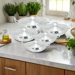 10 Pieces Heavy Gauged Metal Finish Aluminum Wok Gift Set - Skcookware