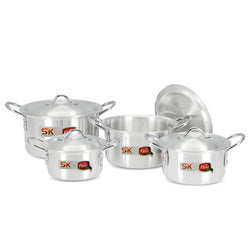 08 Pieces Aluminum Jumpo Casserole Set - 33 to 40 cm