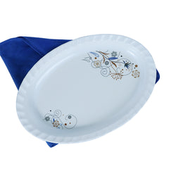 Set of 3 Melamine Single Glaze Oval Shape Trays for Snacks Serving/ Rice/ Salad/ BBQ/ Tea Plate – 4314/18