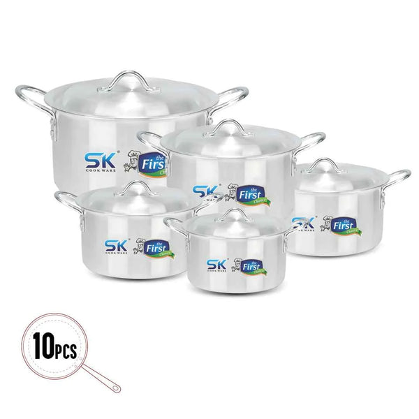 10 Pieces Aluminum Elegant Casserole Set - 21 to 30 cm - Skcookware