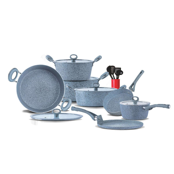 16 Pieces Marble Coated Cookware Set Grey - Signature Edition - Skcookware