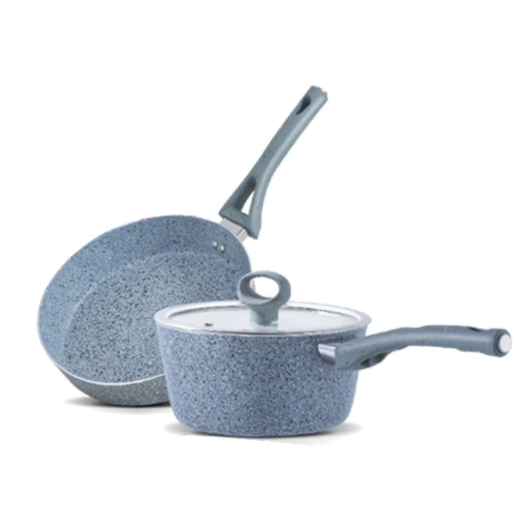 16 Pieces Marble Coated Gift Pack Signature Cookware Set - Innovative Design Fox Series