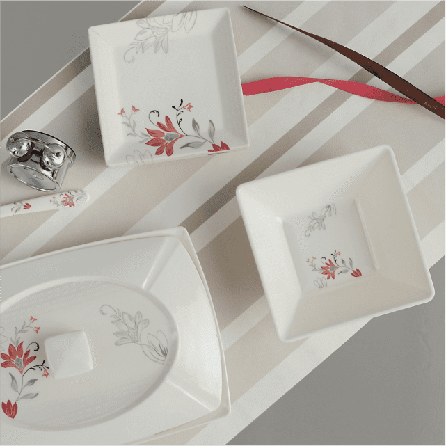69 Pieces Melamine Double Glaze Dinnerware Set - Lavish Series