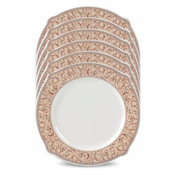 Set of 6 Round Shape Double Glaze Crystal Rice Plates