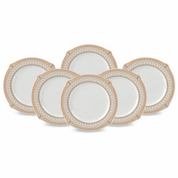 Set of 6 Round Shape Double Glaze Crystal Rice Plates