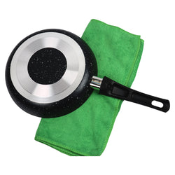 Black Marble Coated Frypan Round Shaped with Plain Surface