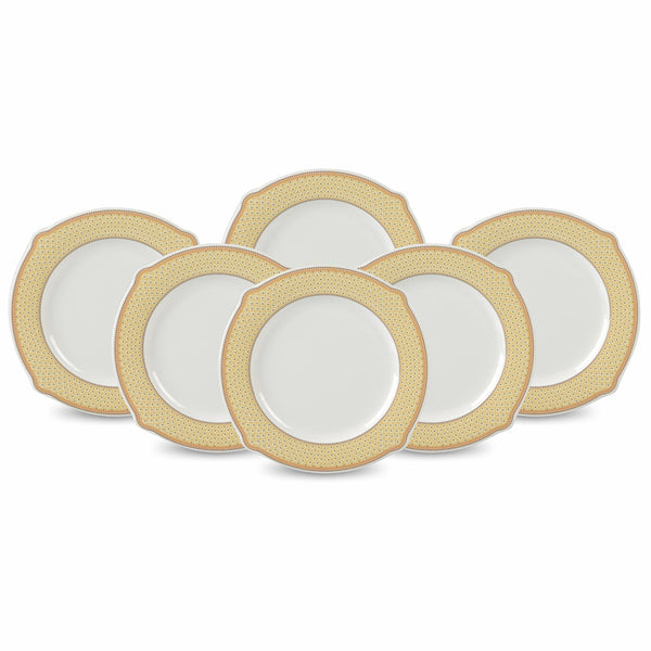 Set of 6 Round Shape Double Glaze Crystal Rice Plates