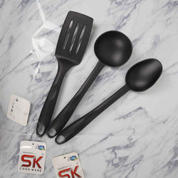 16 Pieces Marble Coated Gift Signature Cookware Set - Black - Skcookware