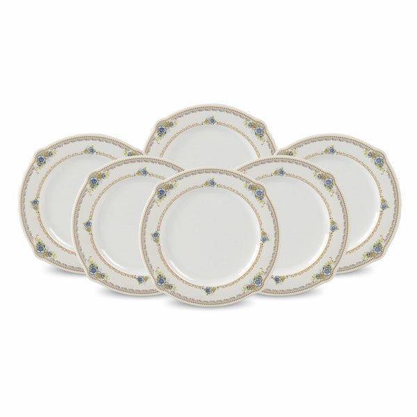 Set of 6 Round Shape Double Glaze Crystal Rice Plates