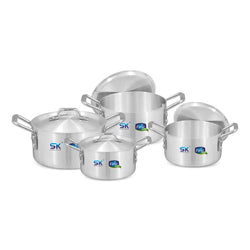 8 Pieces Aluminum Stock Pot Set 18 to 24 cm
