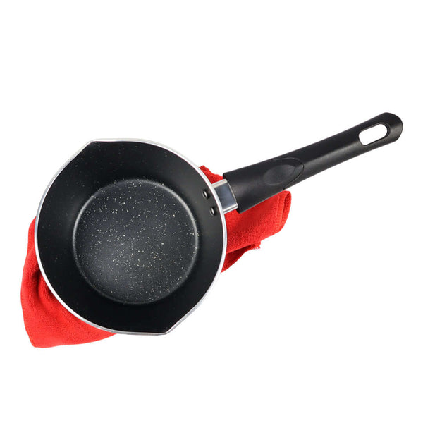 Marble Coated Double Spout Milk Pan - Black