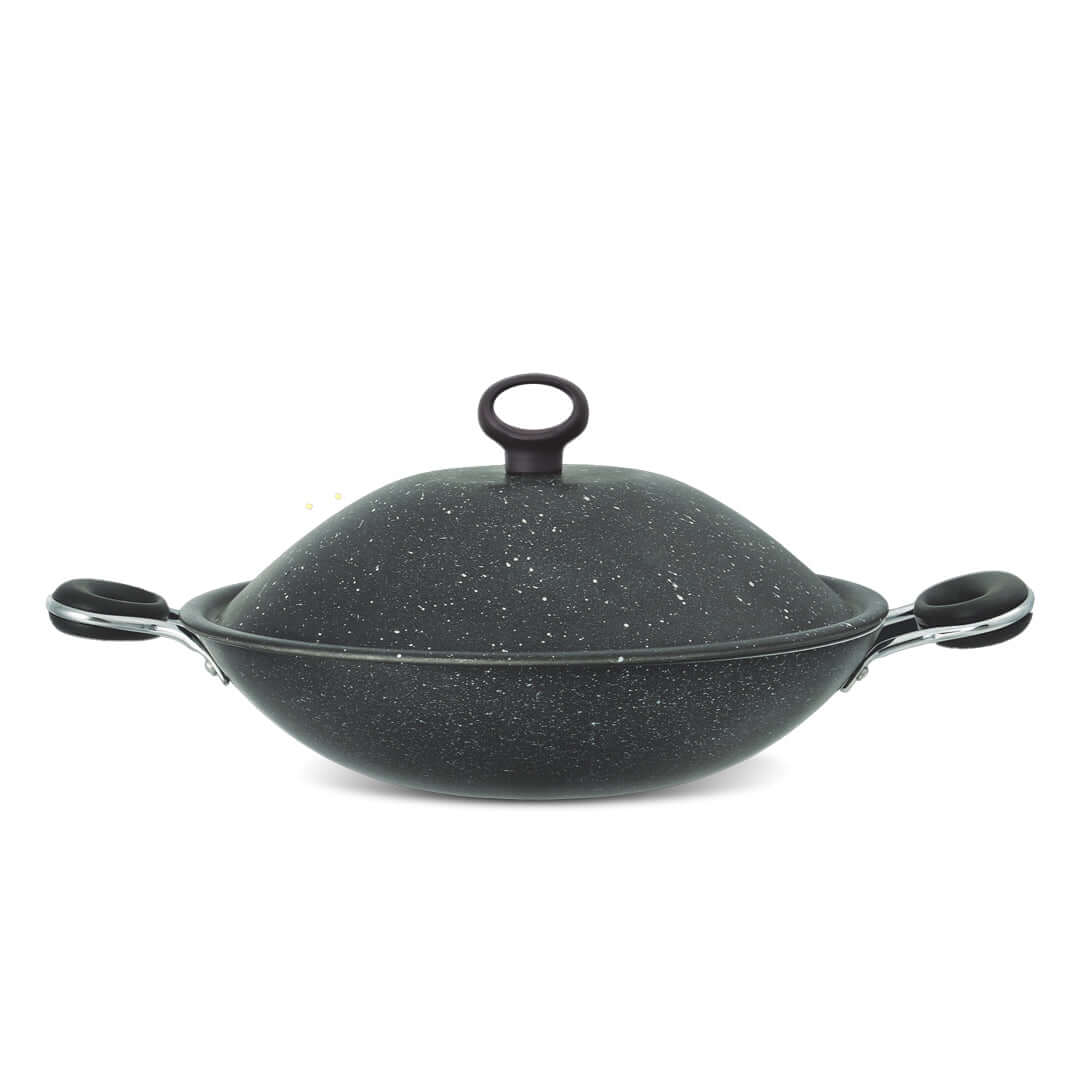 Marble Coated Queen Wok (Karahi) - Black