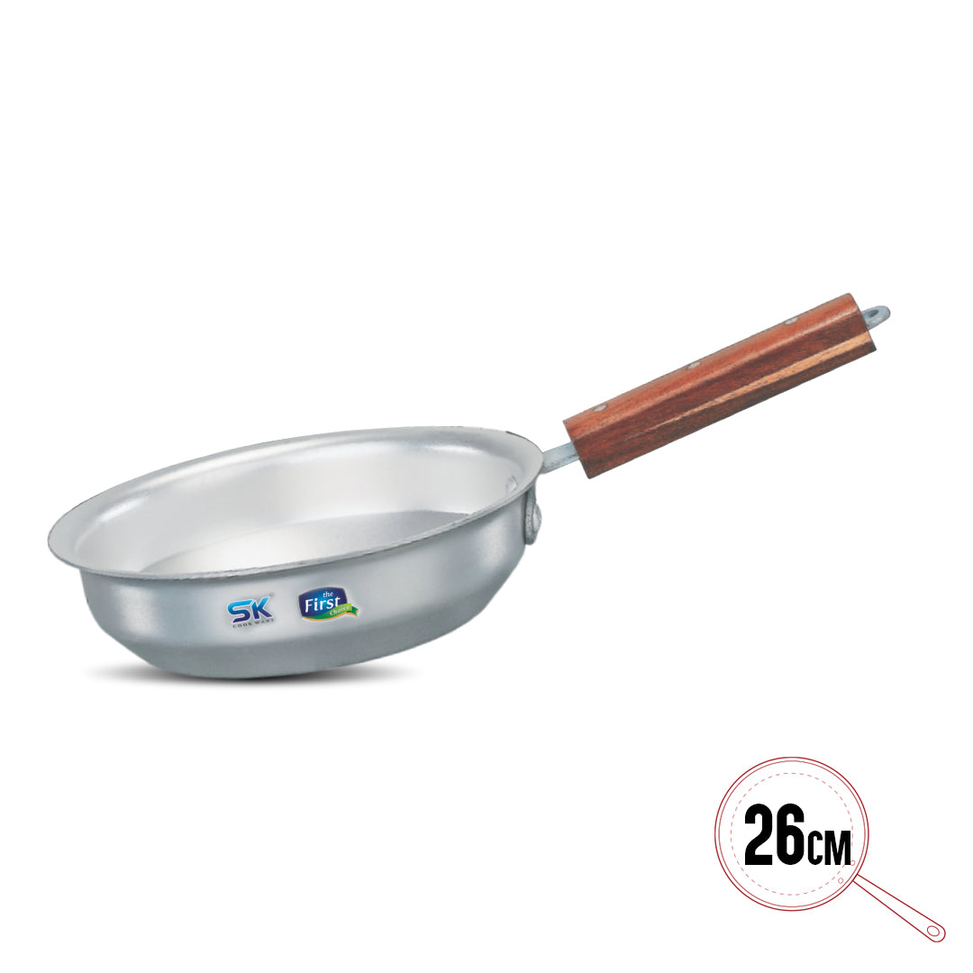 Aluminum Anodize Fry Pan Smooth Wooden Handle - Export Quality