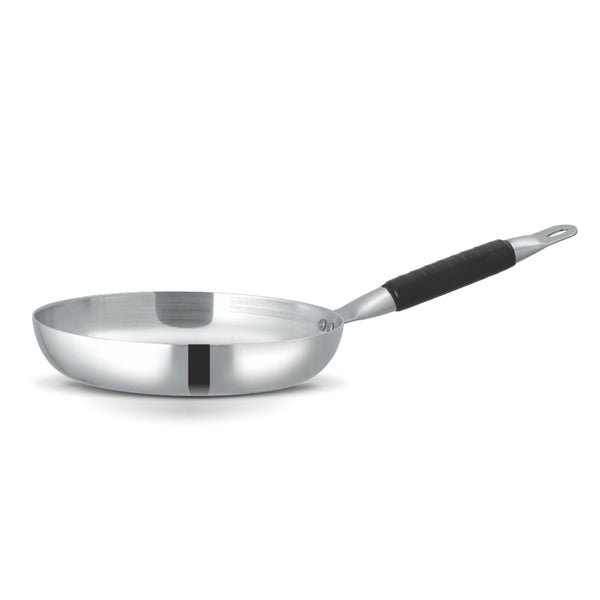 Mirror Polish Aluminum Frying Pan with Smooth Grip Steel Handle
