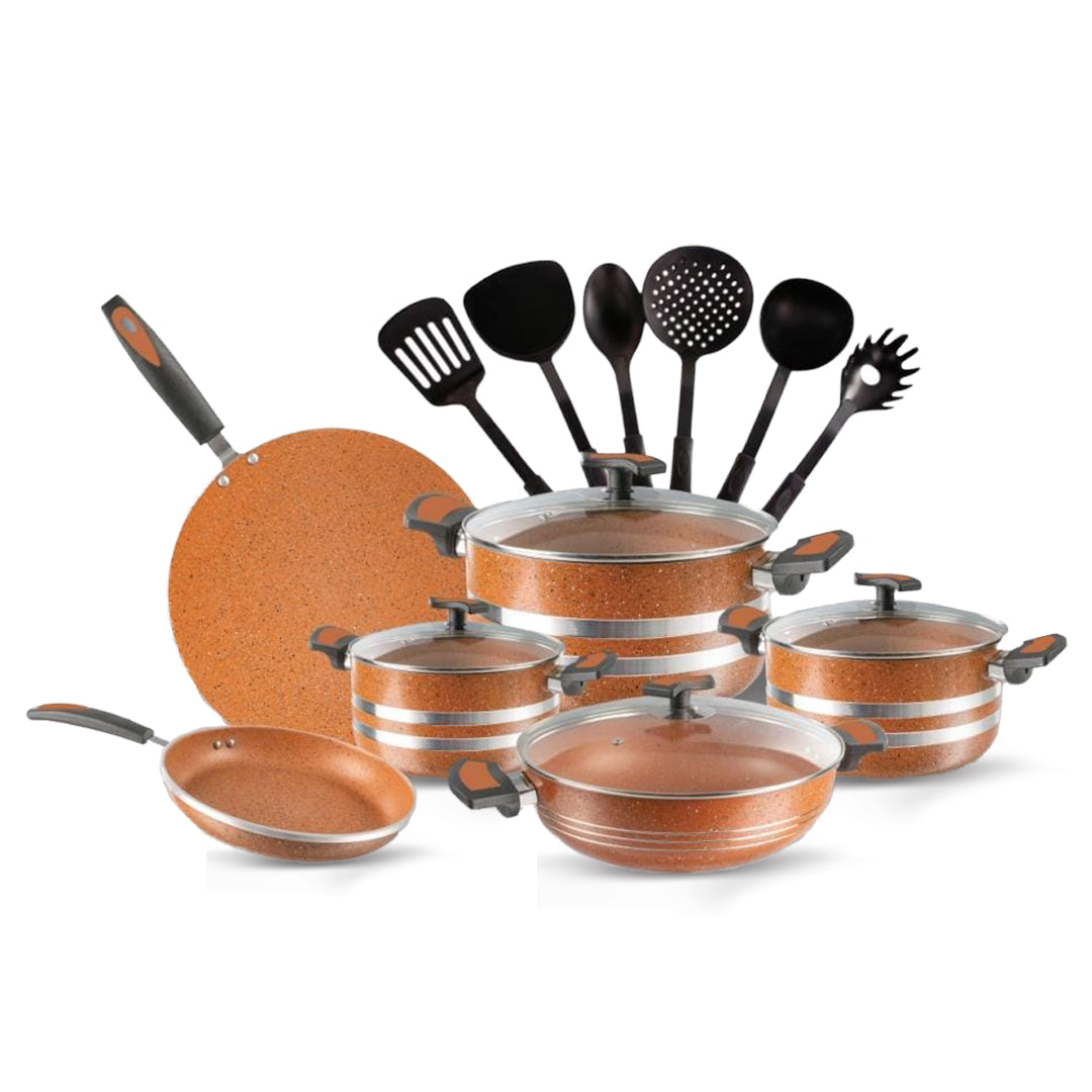 16 Pieces Marble Coating Copper Cook Gift Pack Set - Stone Series 
