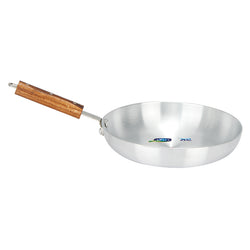 Aluminum Fry Pan Smooth Wooden Handle