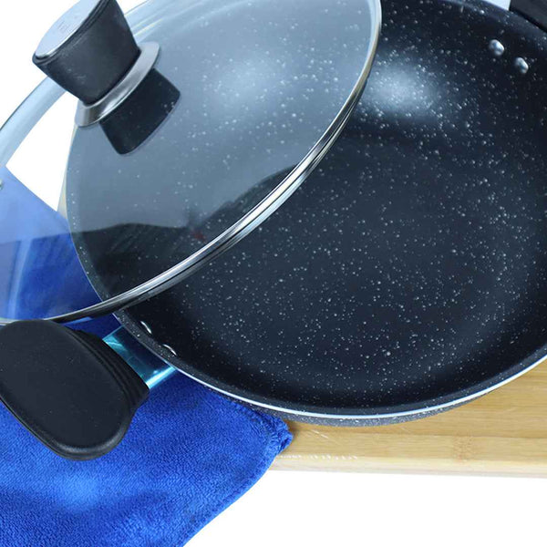 Non Stick Marble Coated Wok Black - Skcookware