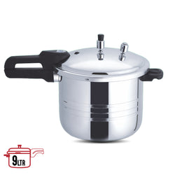 Sapphire Mirror Polish Pressure Cooker with Easy Gripping