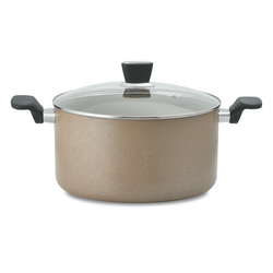 18 Pieces Non Stick Marble Coated Supreme Gift Pack Set Beige - Skcookware